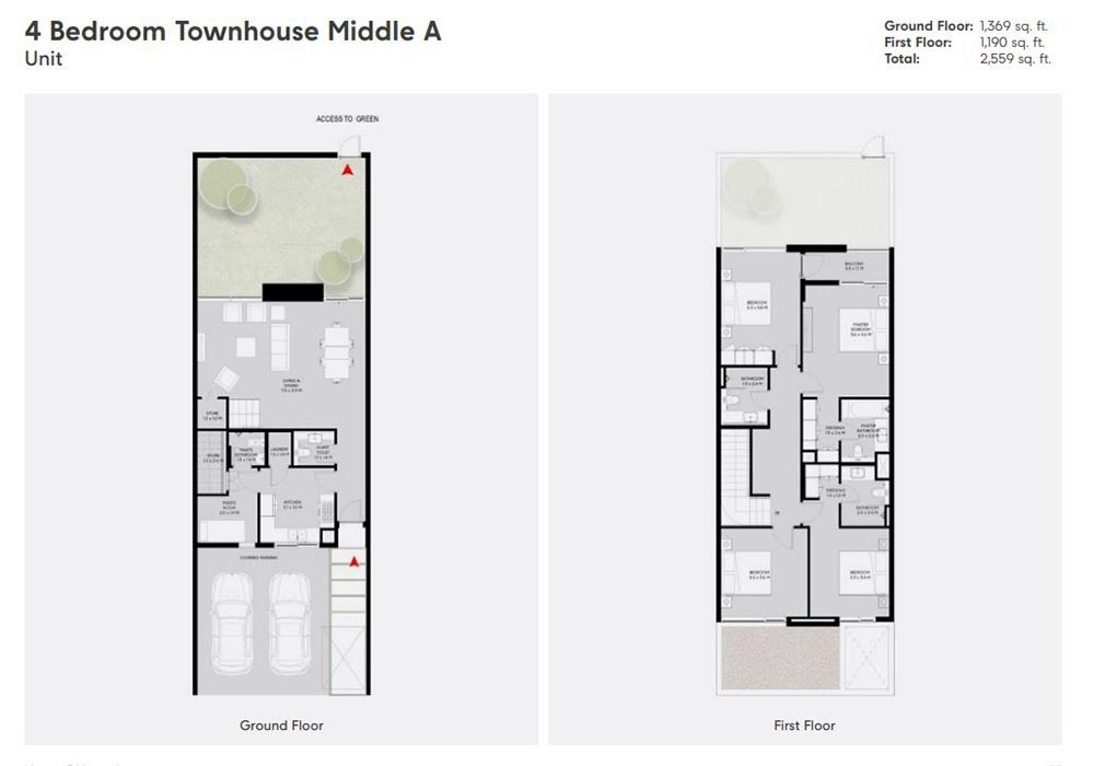 4 Bedroom Melia Corner/End Townhouse floor plan